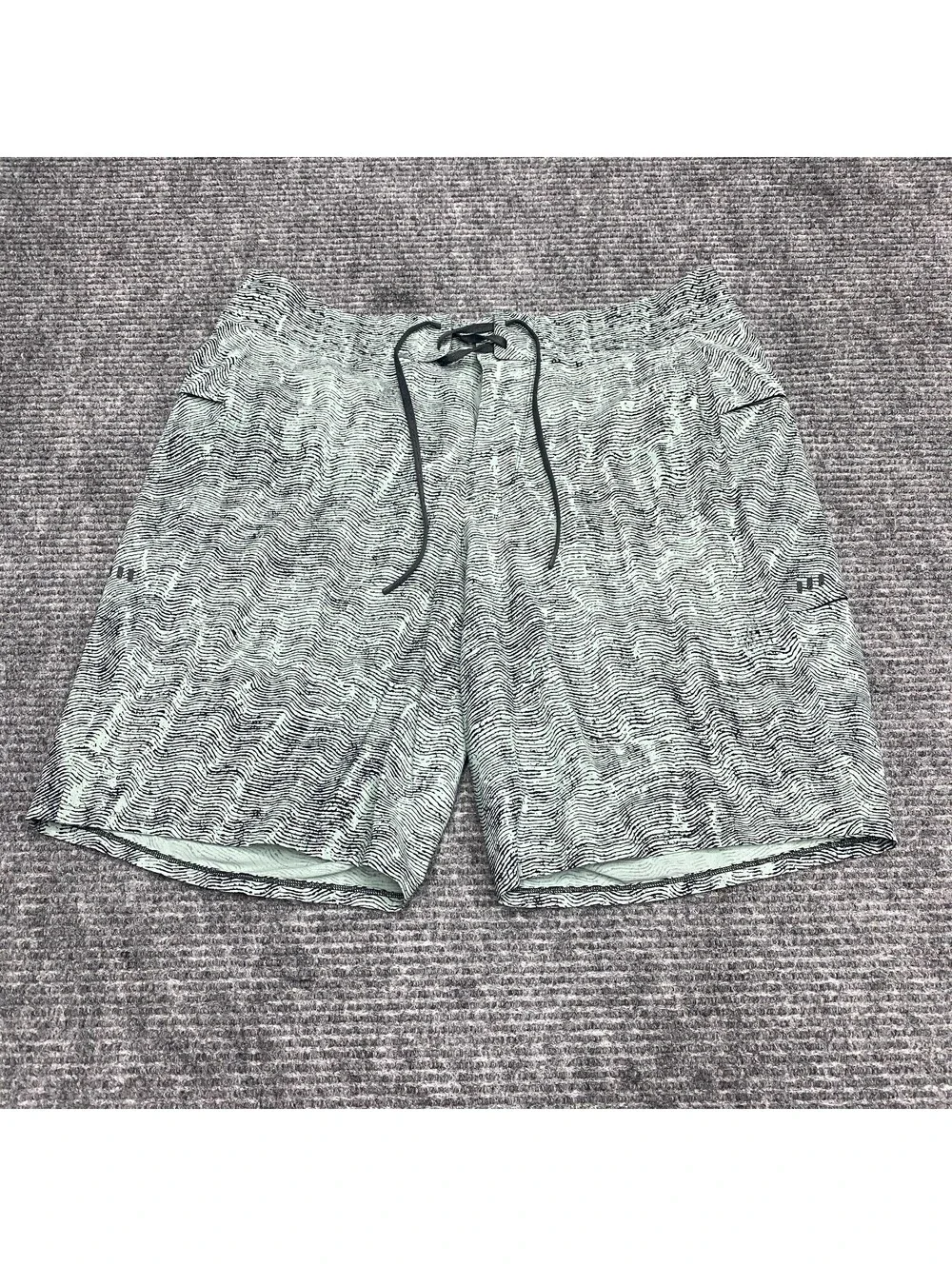 Lululemon Current State Board Shorts Mono Wave Silver Blue Graphite Gray Mens 33